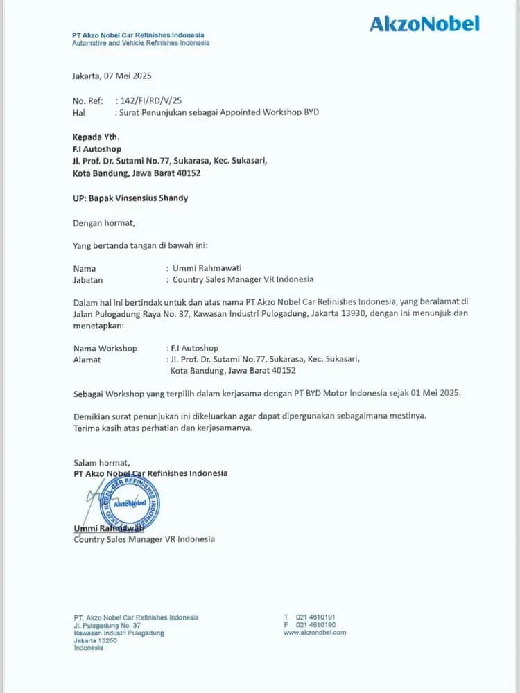 SERTIFIKAT AZKONOBEL X BYD