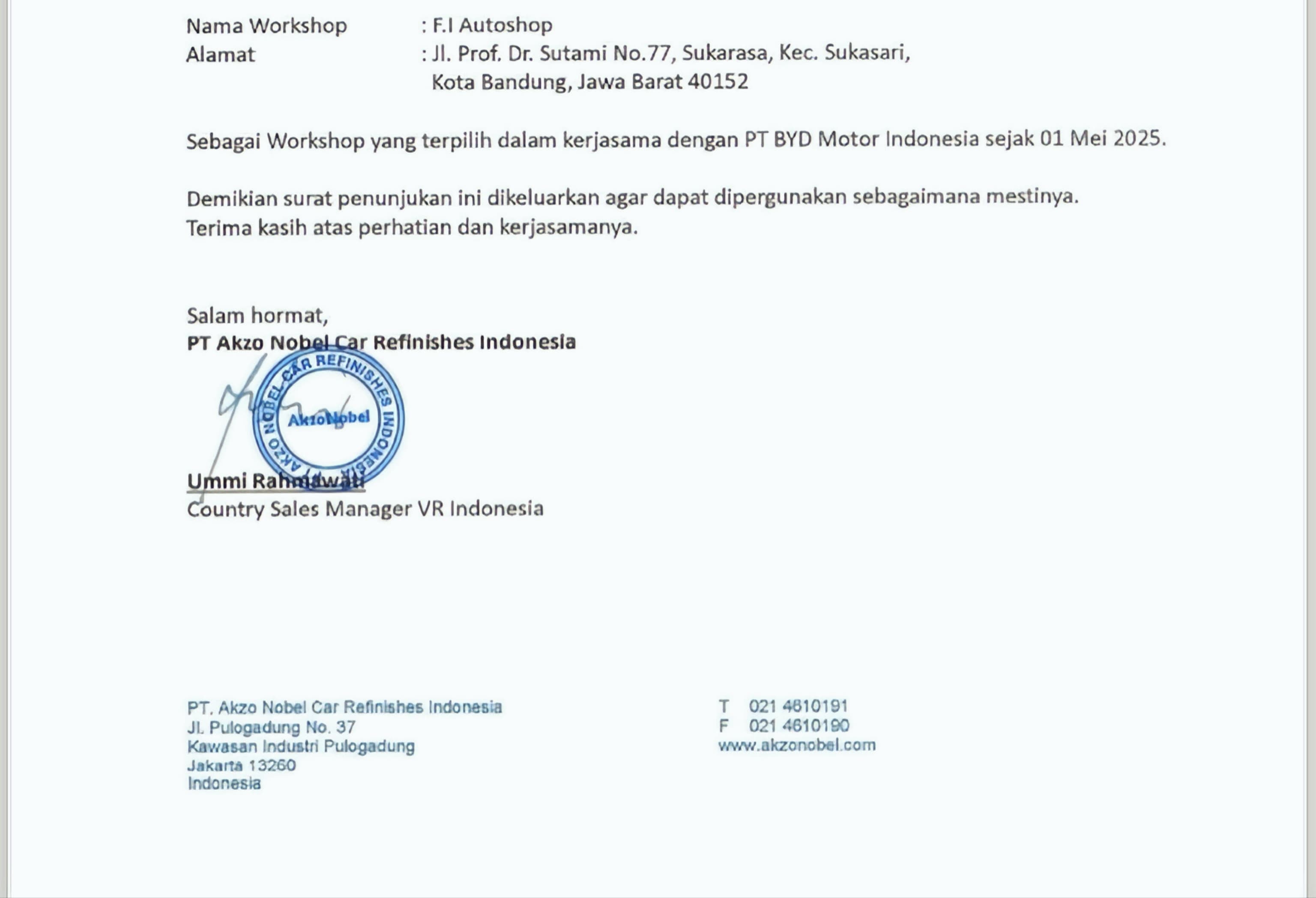 SERTIFIKAT AZKONOBEL X BYD - Image 2
